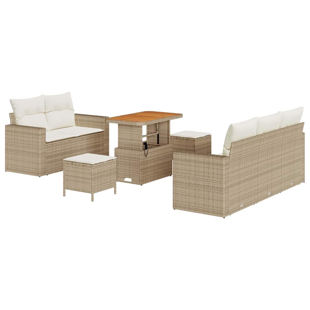 Set Divano da Giardino 8 pcs Beige polyrattan - homemem39