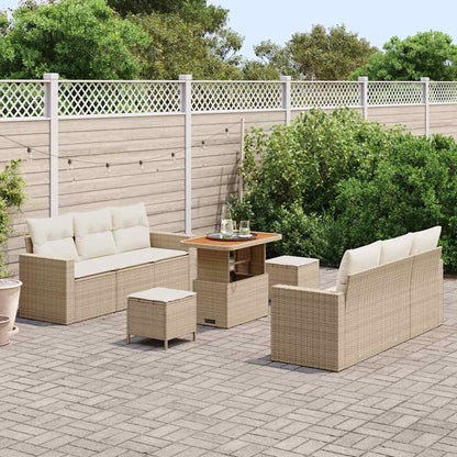 Set Divano da Giardino 9 pcs Beige polyrattan - homemem39