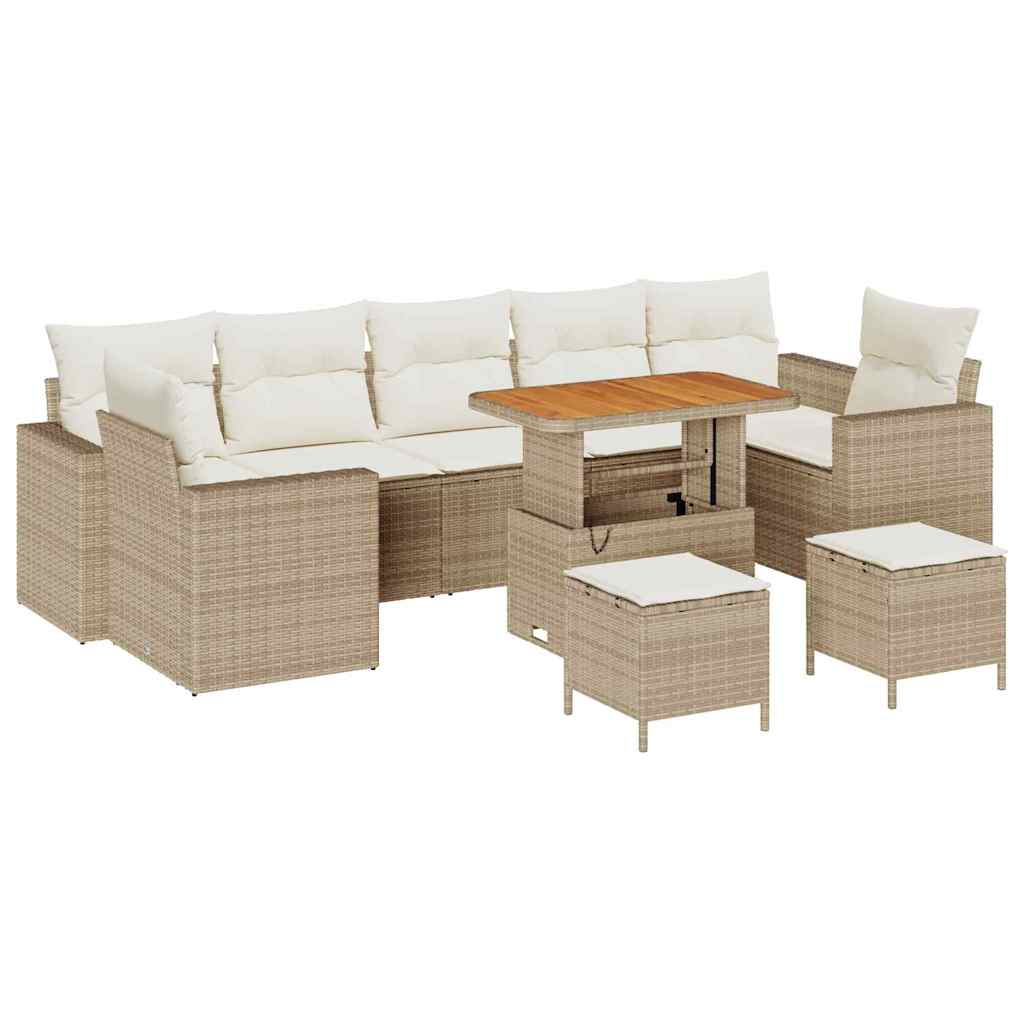 Set Divano da Giardino 10 pcs Beige polyrattan - homemem39