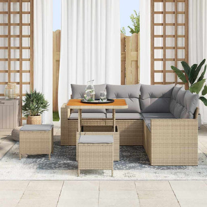 Set Divano da Giardino 8 pcs Beige polyrattan - homemem39