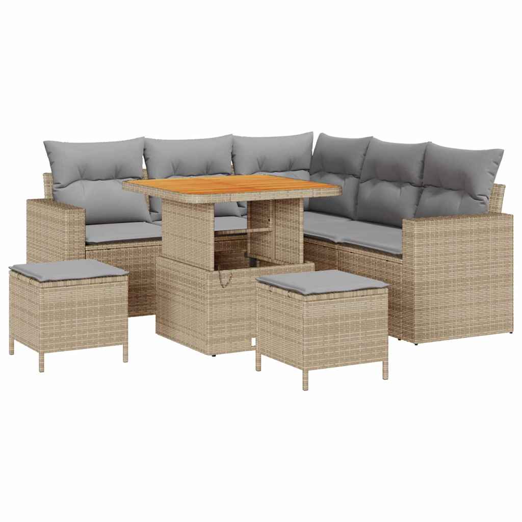 Set Divano da Giardino 8 pcs Beige polyrattan - homemem39