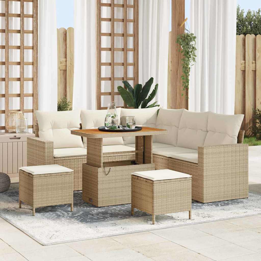 Set Divano da Giardino 8 pcs Beige polyrattan - homemem39