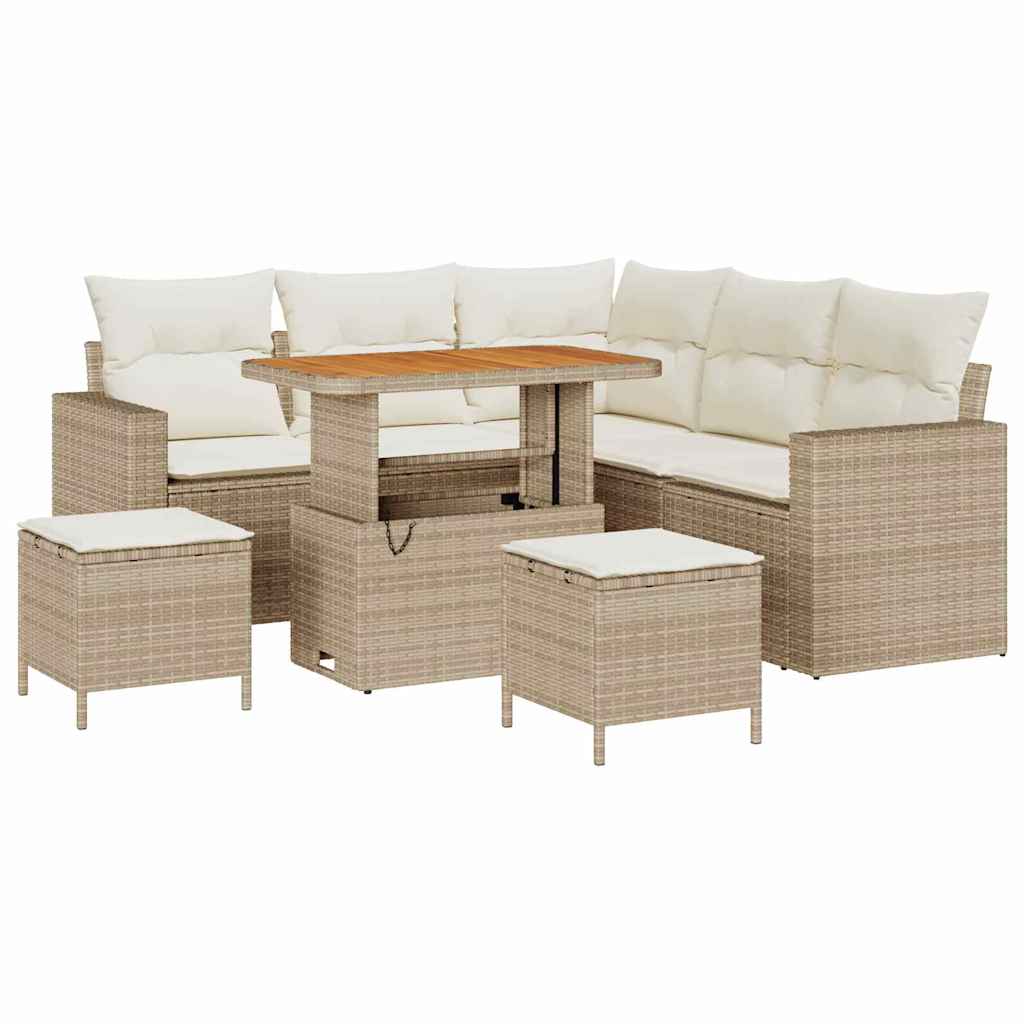 Set Divano da Giardino 8 pcs Beige polyrattan - homemem39