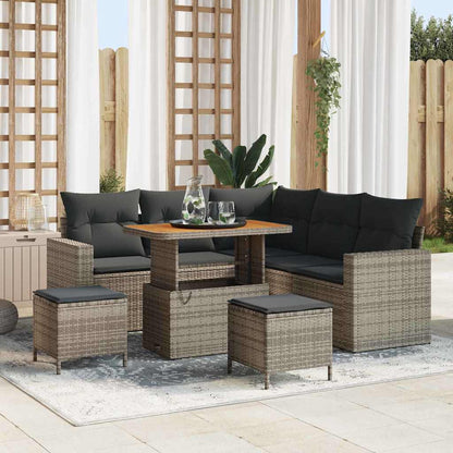 Set Divano da Giardino 8 pcs Grigio polyrattan - homemem39