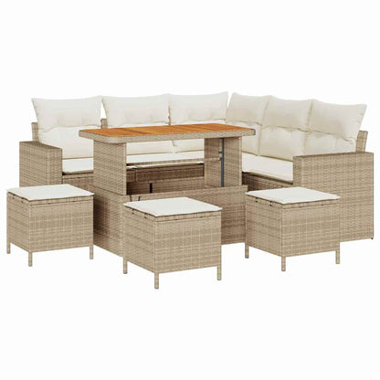 Set Divano da Giardino 9 pcs Beige polyrattan - homemem39