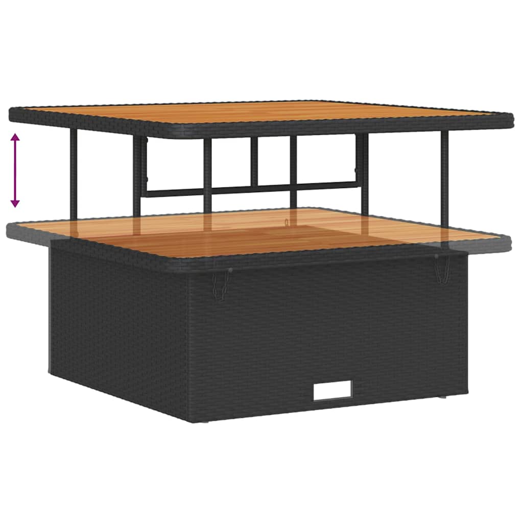 Set Divano da Giardino 9 pcs Nero polyrattan