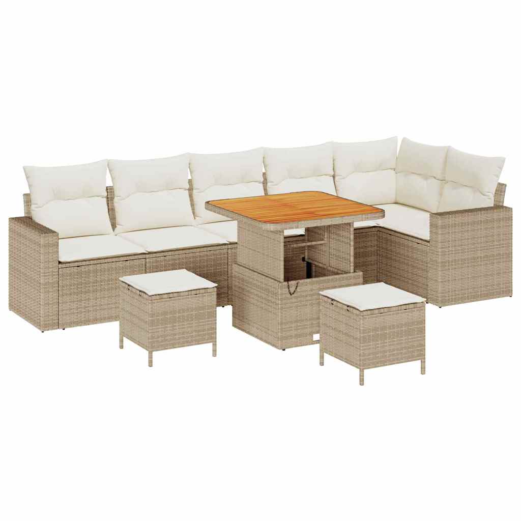 Set Divano da Giardino 9 pcs Beige polyrattan - homemem39