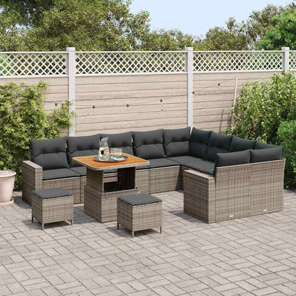Set Divano da Giardino 12 pcs Grigio polyrattan | homemem39