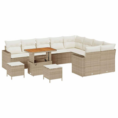 Set Divano da Giardino 12 pcs Beige polyrattan - homemem39