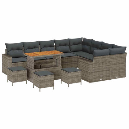 Set Divano da Giardino 13 pcs Grigio polyrattan