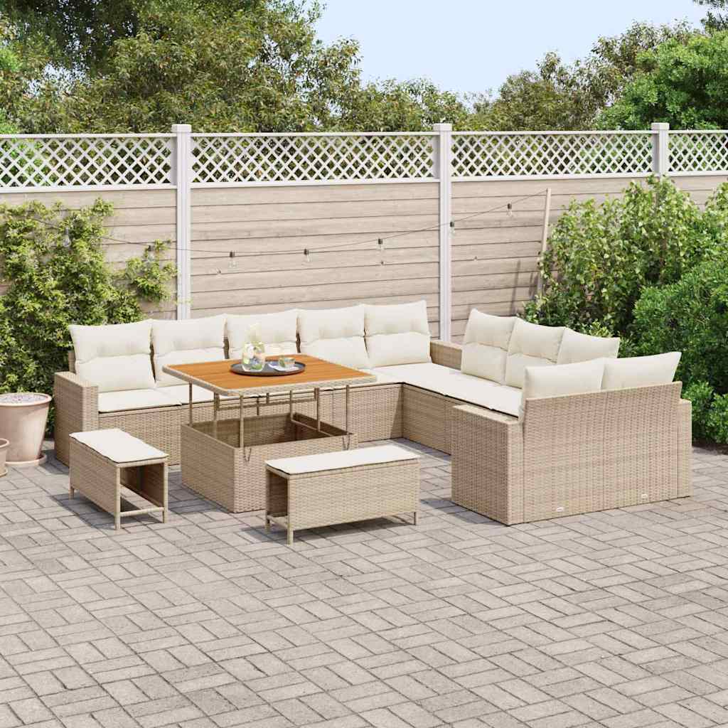 Set Divano da Giardino 13 pcs Beige polyrattan - homemem39