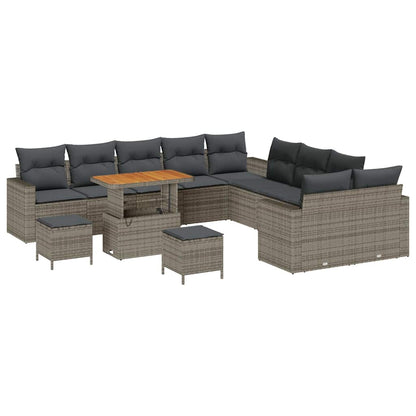 Set Divano da Giardino 13 pcs Grigio polyrattan - homemem39