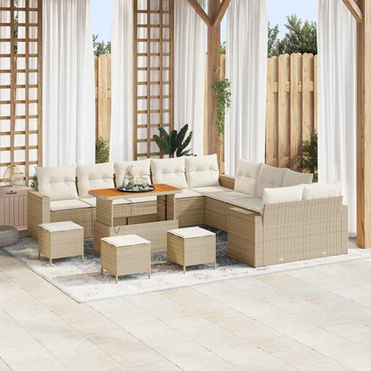 Set Divano da Giardino 14 pcs Beige polyrattan - homemem39
