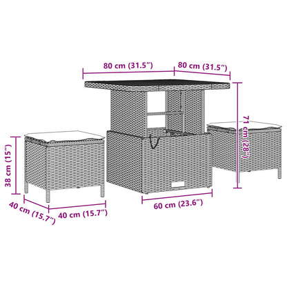 Set Divano da Giardino 8 pcs Nero polyrattan