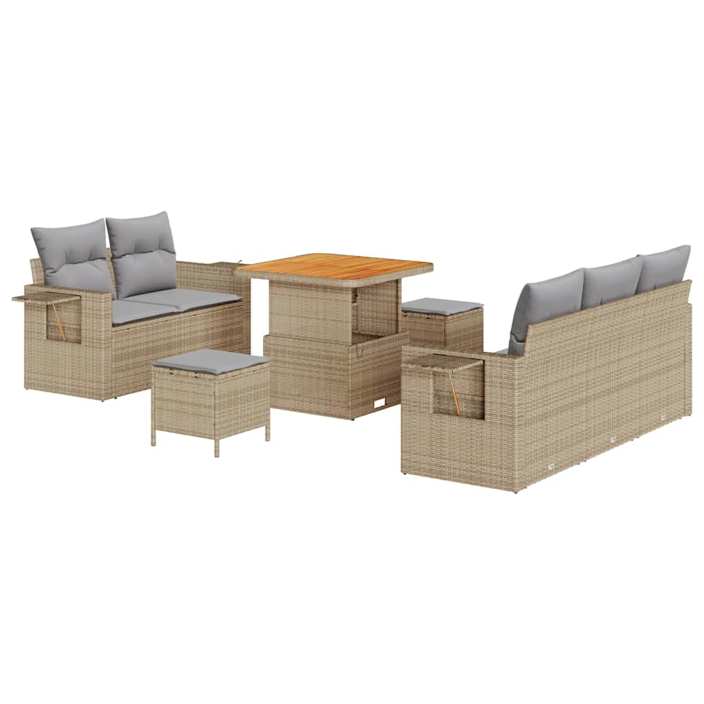 Set Divano da Giardino 8 pcs Beige polyrattan - homemem39