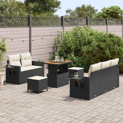 Set Divano da Giardino 8 pcs Nero polyrattan - homemem39