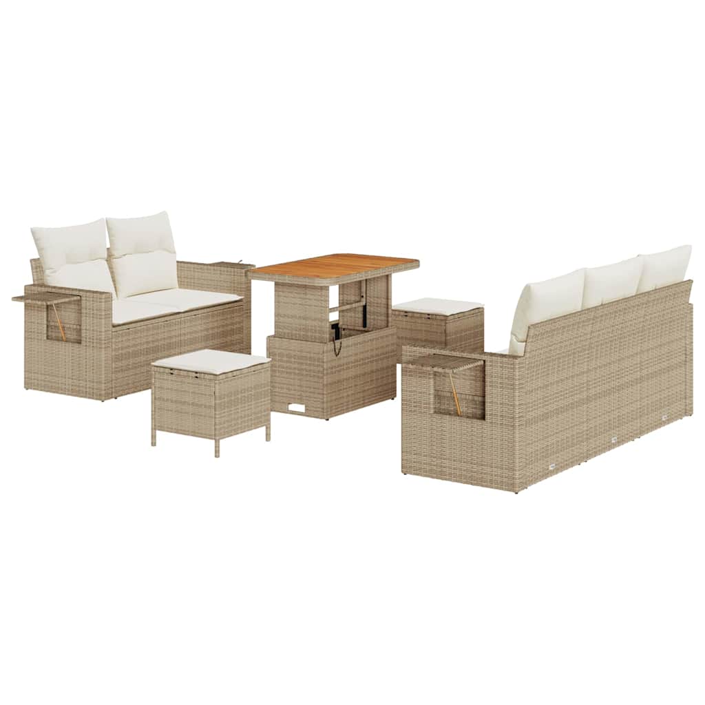Set Divano da Giardino 8 pcs Beige polyrattan - homemem39