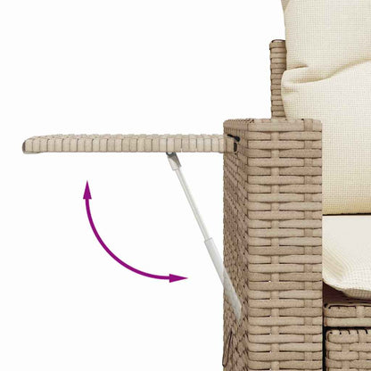 Set Divano da Giardino con cuscino 11 pcs Beige Poly Rattan | homemem39