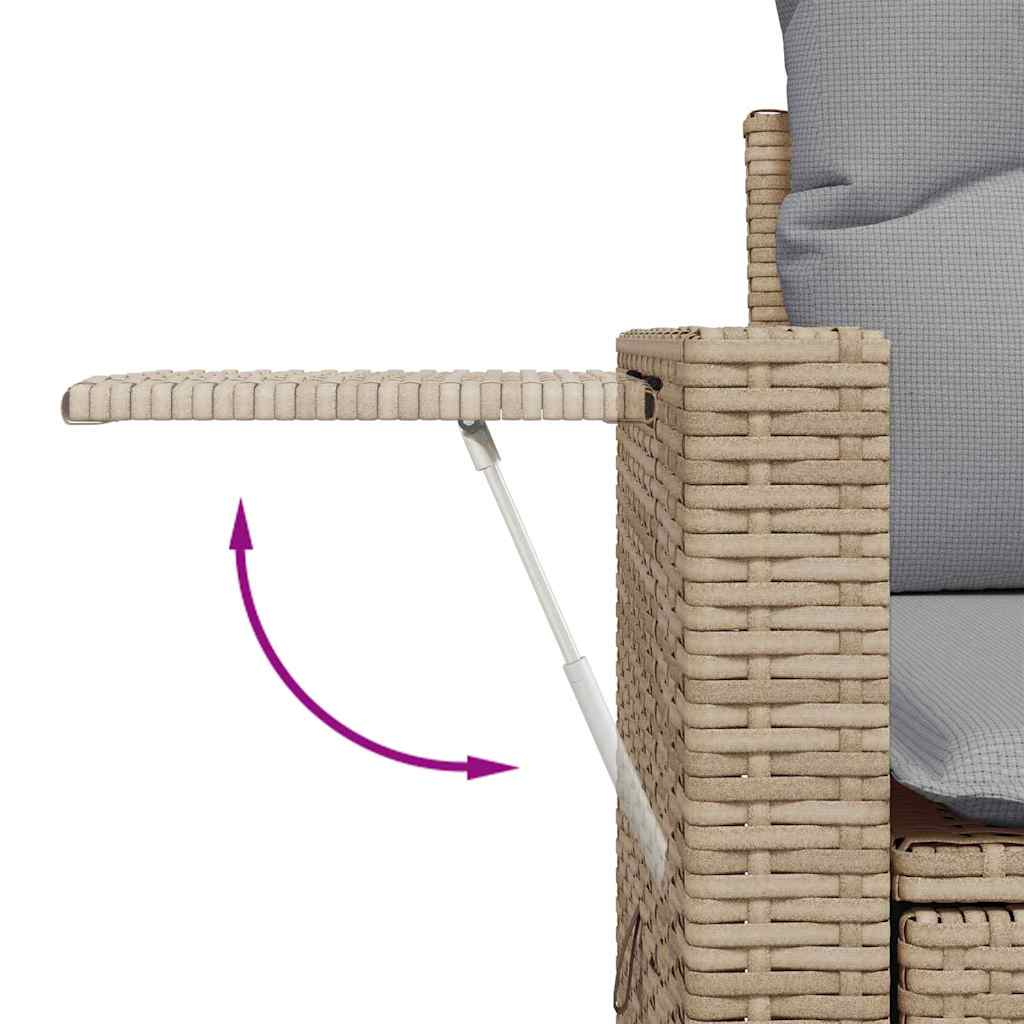 Set Divano da Giardino con cuscino 11 pcs Beige Poly Rattan | homemem39