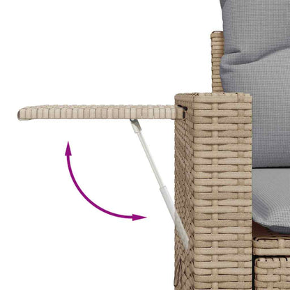 Set Divano da Giardino con cuscino 11 pcs Beige Poly Rattan | homemem39