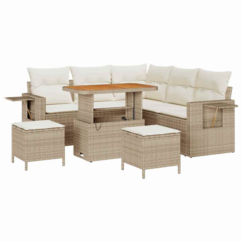 Set Divano da Giardino 8 pcs Beige polyrattan - homemem39