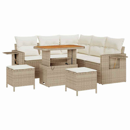 Set Divano da Giardino 8 pcs Beige polyrattan - homemem39