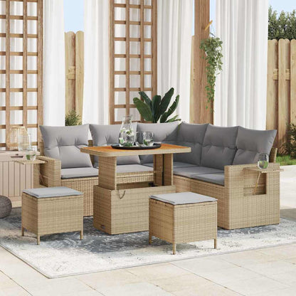Set Divano da Giardino 8 pcs Beige polyrattan - homemem39
