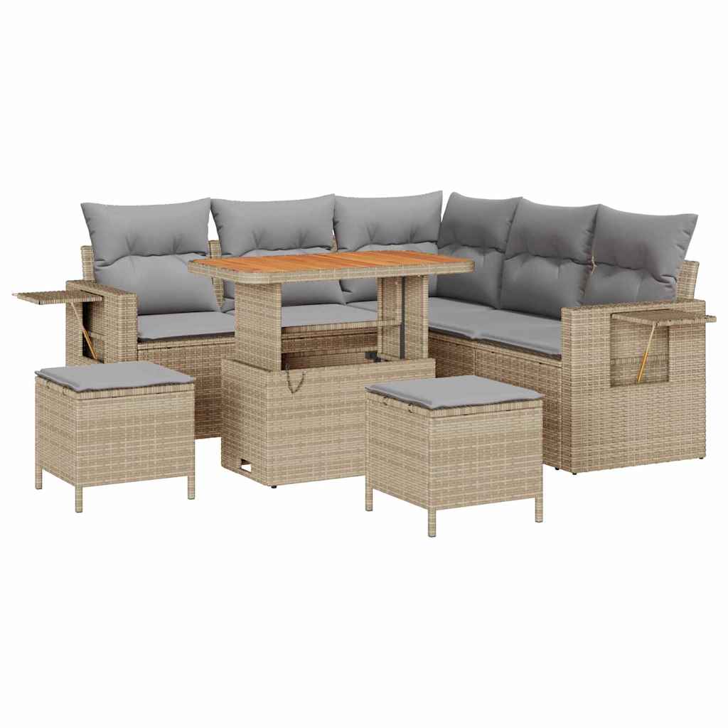 Set Divano da Giardino 8 pcs Beige polyrattan - homemem39