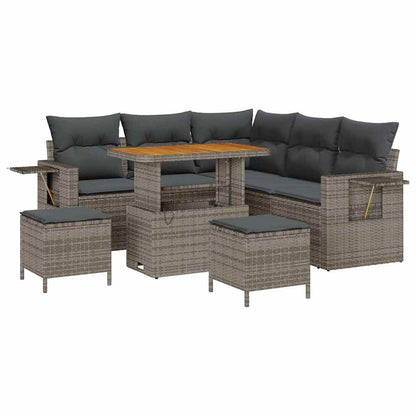 Set Divano da Giardino 8 pcs Grigio polyrattan - homemem39