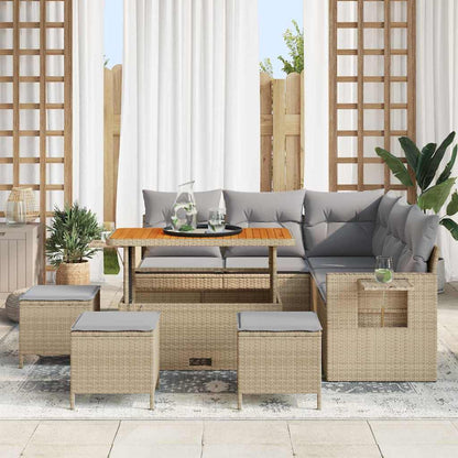 Set Divano da Giardino 9 pcs Beige polyrattan - homemem39