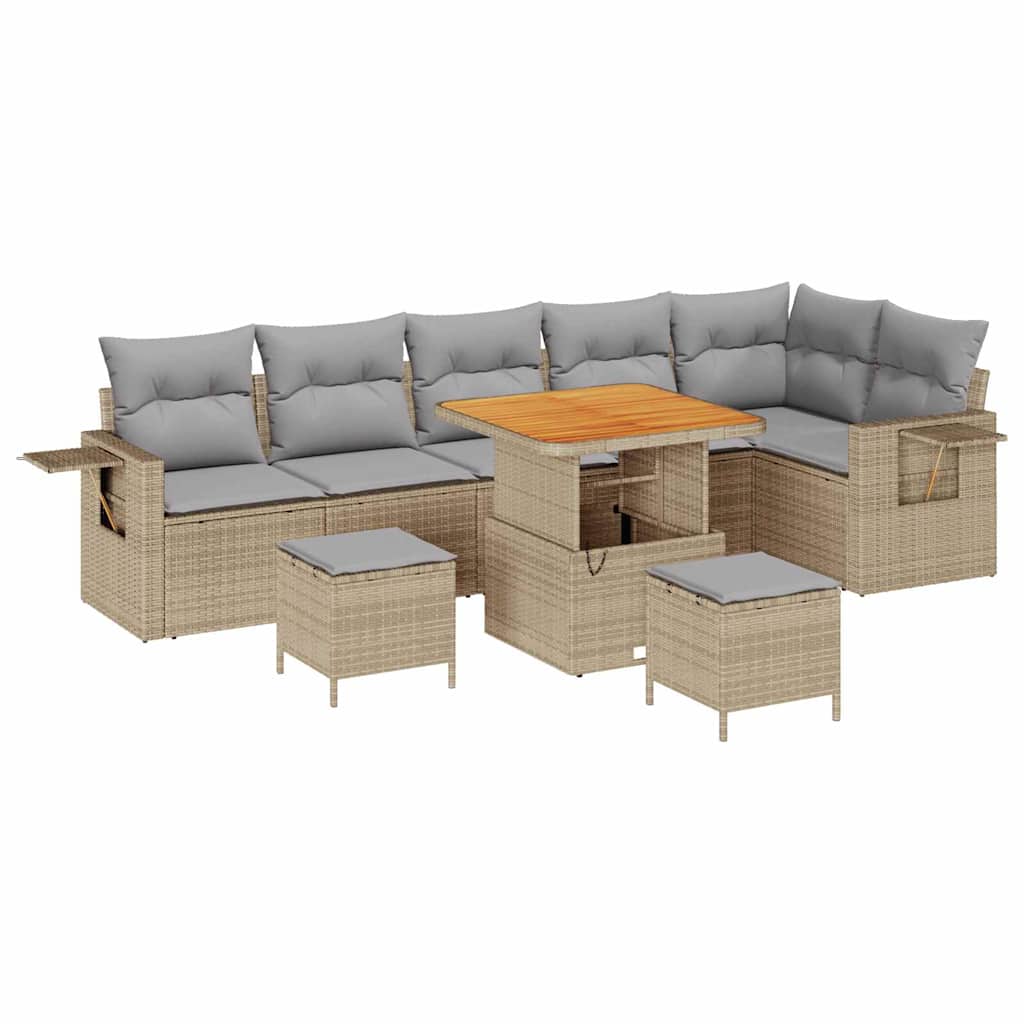 Set Divano da Giardino 9 pcs Beige polyrattan - homemem39