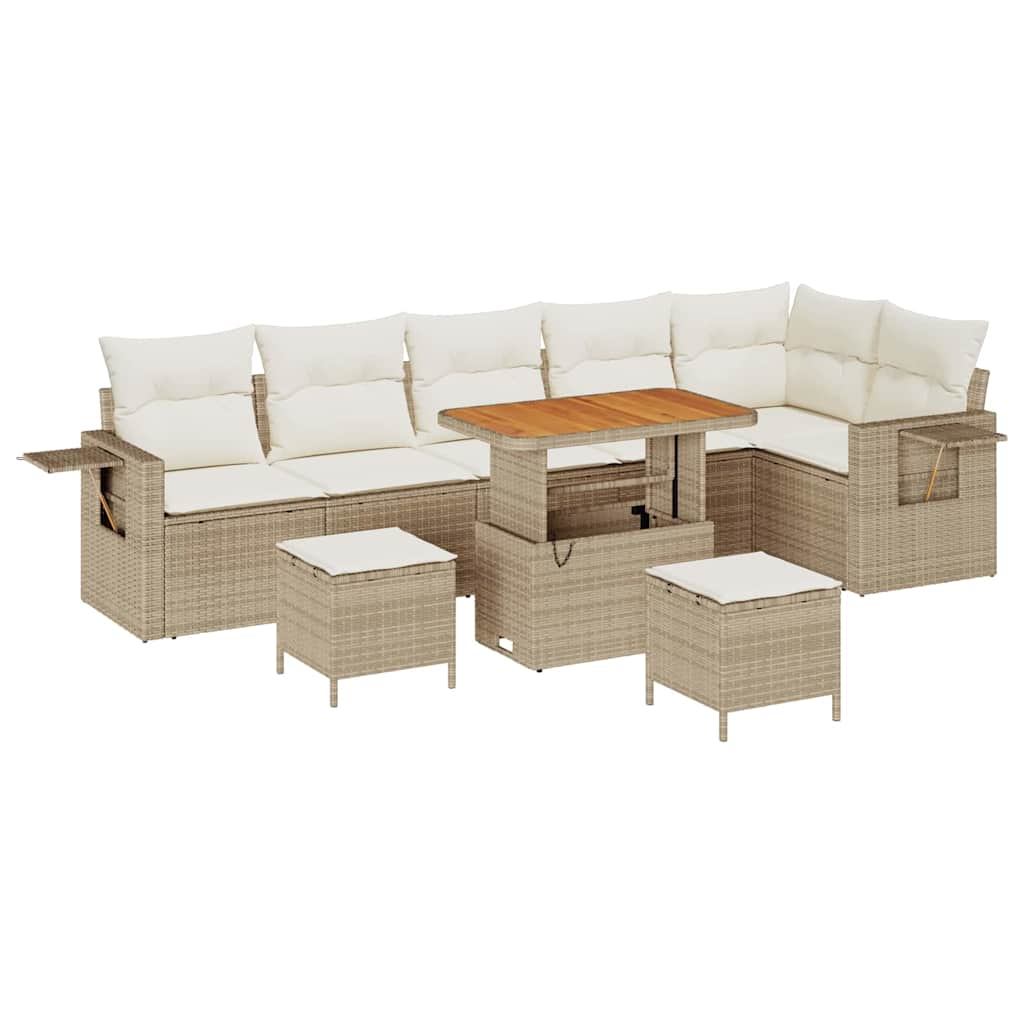 Set Divano da Giardino 9 pcs Beige polyrattan - homemem39