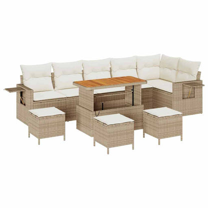 Set Divano da Giardino 10 pcs Beige polyrattan - homemem39