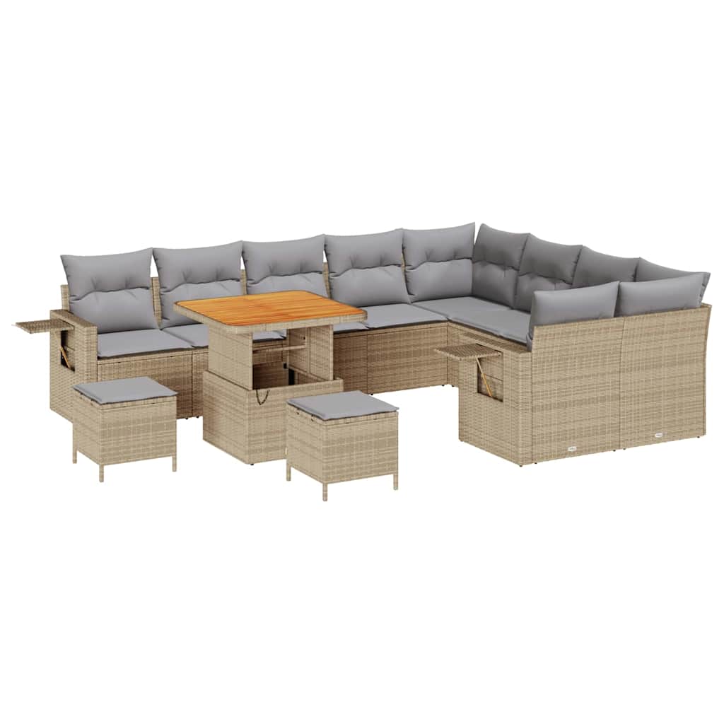 Set Divano da Giardino 12 pcs Beige polyrattan - homemem39