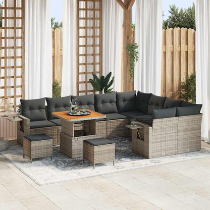 Set Divano da Giardino 12 pcs Grigio polyrattan | homemem39