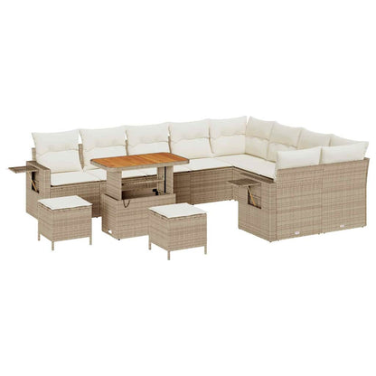 Set Divano da Giardino 12 pcs Beige polyrattan - homemem39