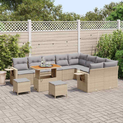 Set Divano da Giardino 12 pcs Beige polyrattan - homemem39