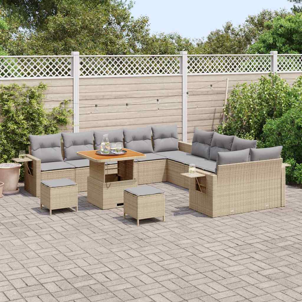 Set Divano da Giardino 13 pcs Beige polyrattan - homemem39