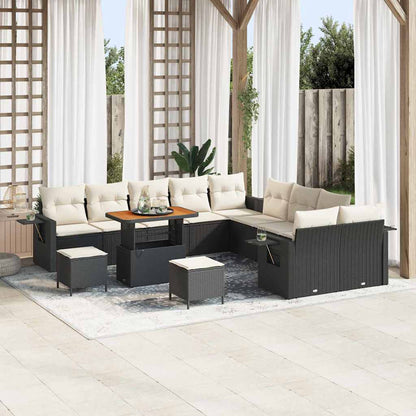 Set Divano da Giardino 13 pcs Nero polyrattan - homemem39