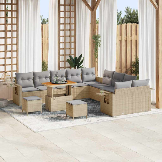 Set Divano da Giardino 13 pcs Beige polyrattan - homemem39