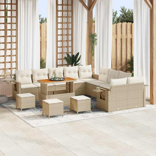 Set Divano da Giardino 14 pcs Beige polyrattan - homemem39