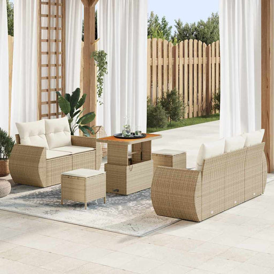 Set Divano da Giardino 8 pcs Beige polyrattan - homemem39