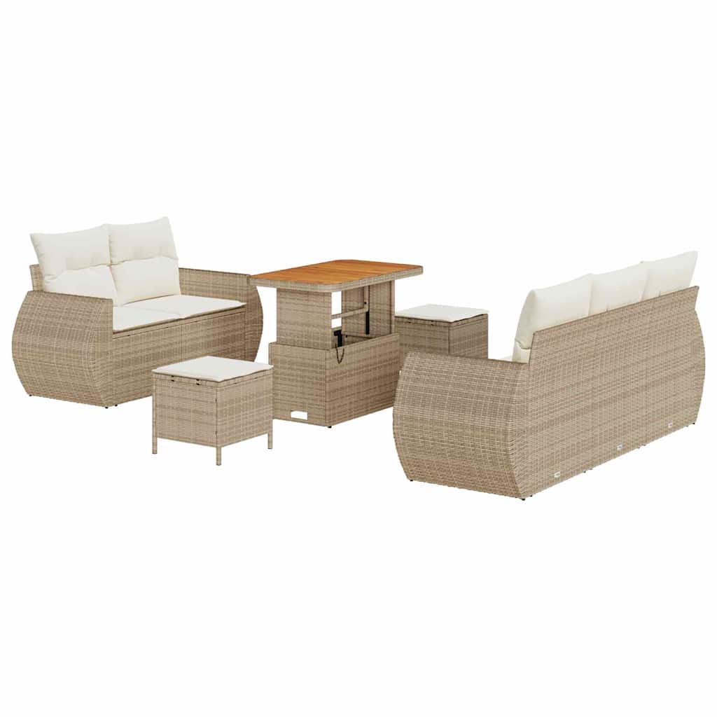 Set Divano da Giardino 8 pcs Beige polyrattan - homemem39