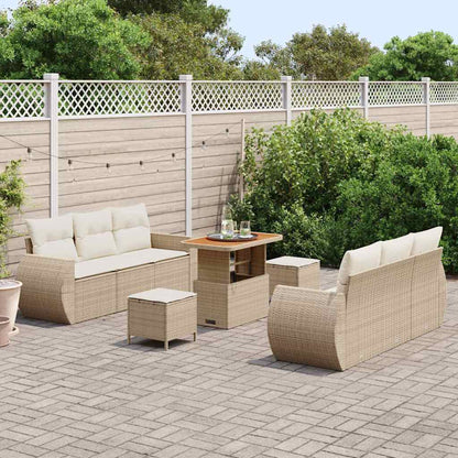 Set Divano da Giardino 9 pcs Beige polyrattan - homemem39