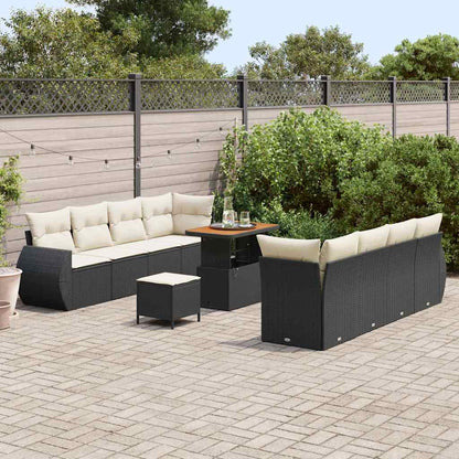 Set Divano da Giardino 11 pcs Nero polyrattan - homemem39