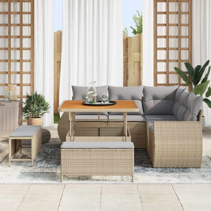 Set Divano da Giardino 8 pcs Beige polyrattan - homemem39