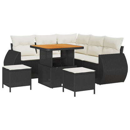 Set Divano da Giardino 8 pcs Nero polyrattan - homemem39