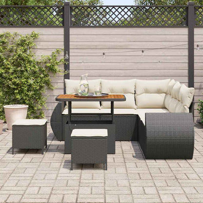 Set Divano da Giardino 8 pcs Nero polyrattan - homemem39
