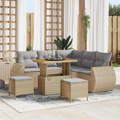Set Divano da Giardino 8 pcs Beige polyrattan - homemem39