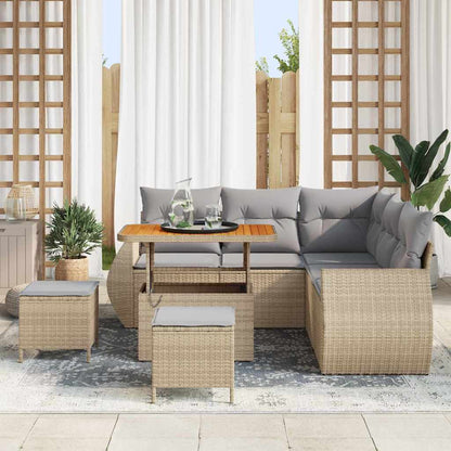 Set Divano da Giardino 8 pcs Beige polyrattan - homemem39